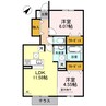 Ｒａｆｆｉｎｅ　Ｂｉｗａ 2LDKの間取り