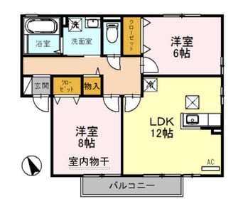 間取図 リビングタウン水口　D棟