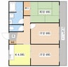 エクシード西大津 3Kの間取り