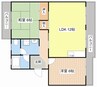 栗東ハイツA 2LDKの間取り