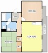 栗東ハイツA 2LDKの間取り
