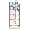 ディアコート唐崎 1LDKの間取り