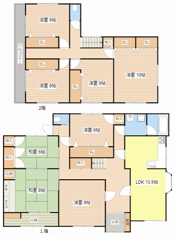 間取図 仰木の里東1丁目戸建