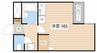 KYOマンション 1Kの間取り