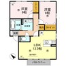 リビングタウン貴生川　A棟 2LDKの間取り