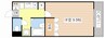 Racoon　D１ 1Kの間取り