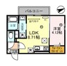 プラートコート今津 1LDKの間取り