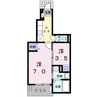 フォレストコート　Ⅱ 1Kの間取り