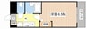 ランプハウス八日市 1Kの間取り