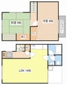 際川２丁目貸家 2LDKの間取り