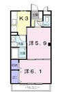 サンロイヤル 2Kの間取り
