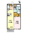 シャーロット壱番館 1LDKの間取り
