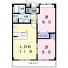ジョイフル岡本 2LDKの間取り