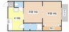 コーポ平方湖岸 2Kの間取り