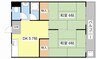 エクセル篠原 2DKの間取り