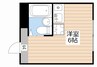 レジデンス岡本 1Rの間取り