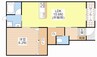 グランフォレスト2番館 1LDKの間取り