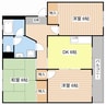 サンブルグ山田 3DKの間取り