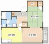 セブンハイツＢ棟 2DKの間取り