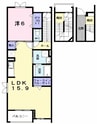アルドーレ 1LDKの間取り