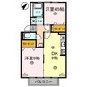 プレジールおだ 2DKの間取り