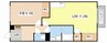 クレストコート 1LDKの間取り