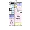 ラフェリア 1LDKの間取り