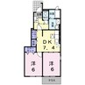 エヴァーアトラス 2DKの間取り