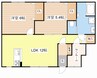 クレスト大堀 2LDKの間取り