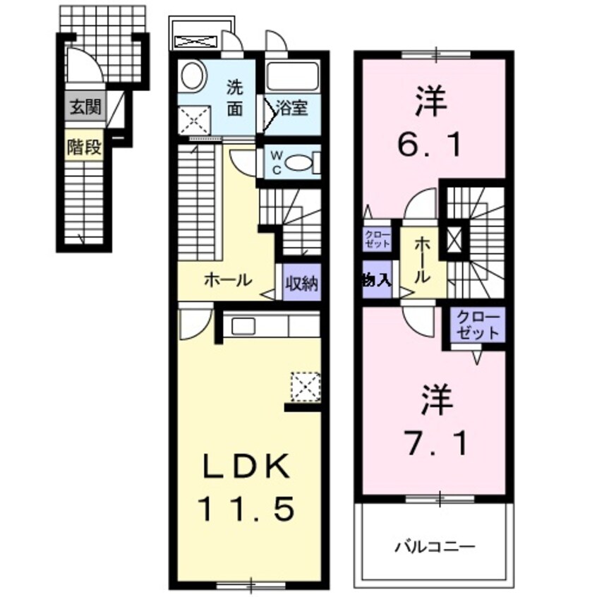 間取図 グリーン琥珀