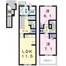 グリーン琥珀 2LDKの間取り