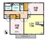 リビングタウン水口　D棟 2LDKの間取り