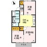 ファミール栄　B棟 3DKの間取り
