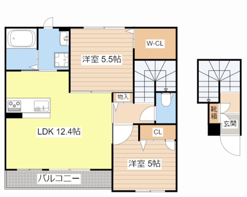 間取図 カラン　シャンブル