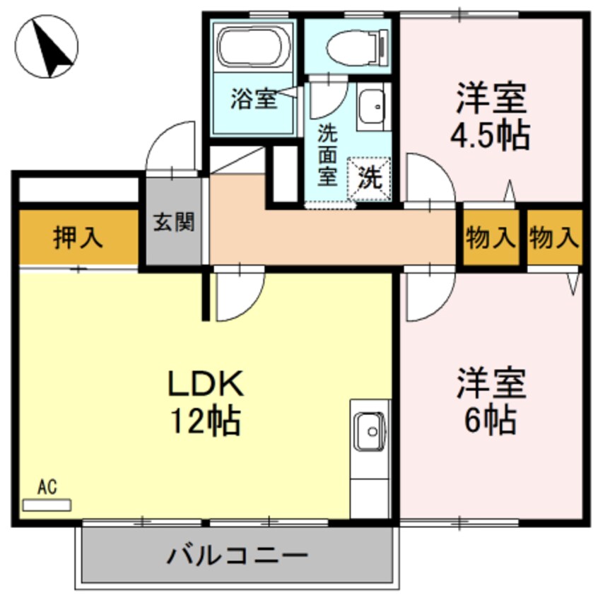 間取図 サンフラットおがた　Ⅱ棟