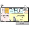 アースフィールド彦根 1LDKの間取り