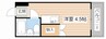 シャトル城町 1Rの間取り
