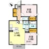 シャーロット水口　B 2LDKの間取り