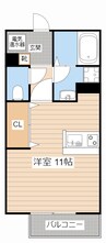 エバーグリーンコート山中 1Rの間取り