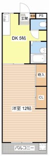 アットホーム石田 1DKの間取り
