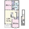 ウィズ・テール南彦根２号館 2LDKの間取り