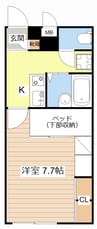 エイペックス彦根東沼波 1Kの間取り