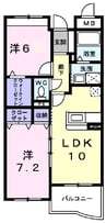 サニーヒル 2LDKの間取り