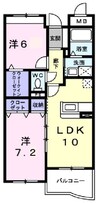 サニーヒル 2LDKの間取り