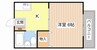 ハイツ川端 1Kの間取り