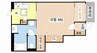 プライムテラス 1Kの間取り