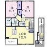 ソレアード　カーサＤ 2LDKの間取り