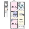 グランコスタ　Ⅱ 2LDKの間取り