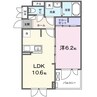 フルール彦根 1LDKの間取り