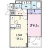 フルール彦根 1LDKの間取り